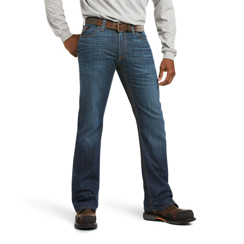 Pantalones Vaqueros Ariat Fr M4 Relaxed Stretch Duralight Jett Boot Cut Azules Hombre - Chile 318-FW